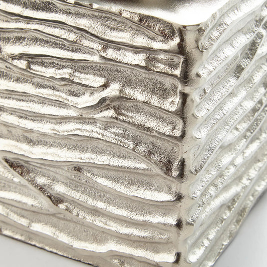 Tassilo Vase by Cyan Design in nickel, ocean glass. Made from aluminum, glass in a modern style.