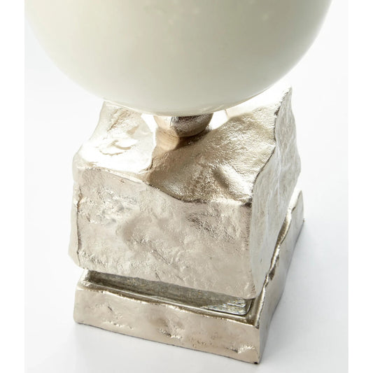 Isadora Vase by Cyan Design in nickel, snow white glass. Made from unique in a transitional style.