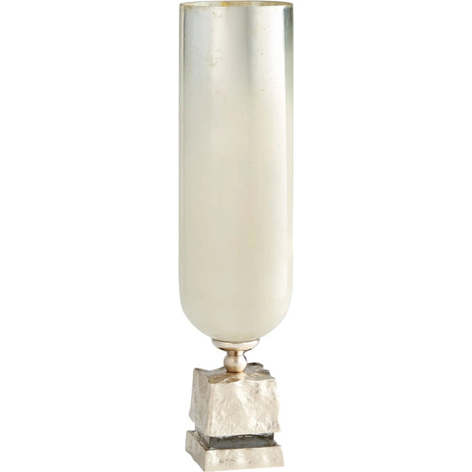 Isadora Vase by Cyan Design in nickel, snow white glass. Made from unique in a transitional style.