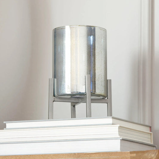 Basil Candleholder by Cyan Design in black, verdi garnet glass. Made from iron, glass in a modern style.