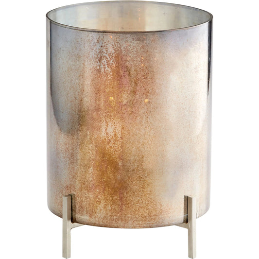 Basil Candleholder by Cyan Design in black, verdi garnet glass. Made from iron, glass in a modern style.