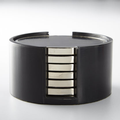 Jameson Coasters by Cyan Design in nickel, black. Made from resin, wood, brass in a modern style.