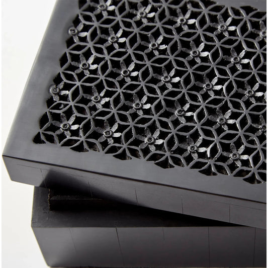 Magnolia Container #2 by Cyan Design in black. Made from resin, wood in a modern style.