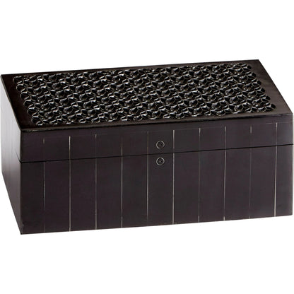 Magnolia Container #2 by Cyan Design in black. Made from resin, wood in a modern style.