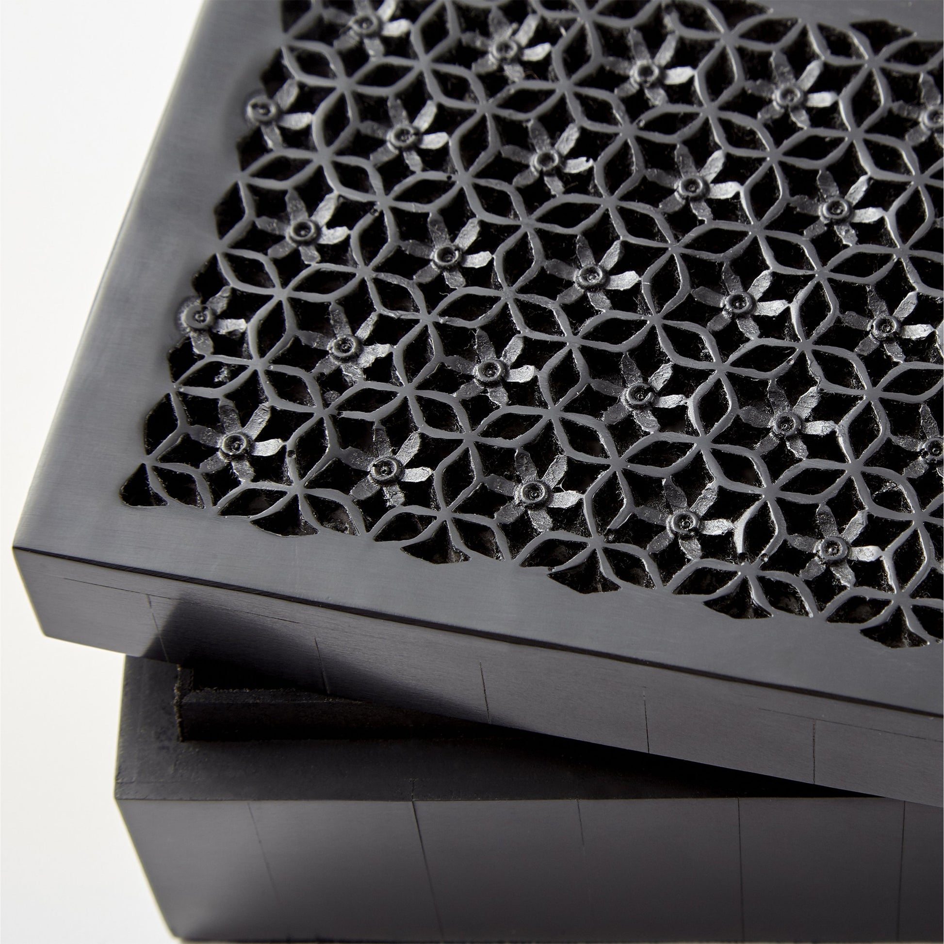 Magnolia Container #2 by Cyan Design in black. Made from resin, wood in a modern style.