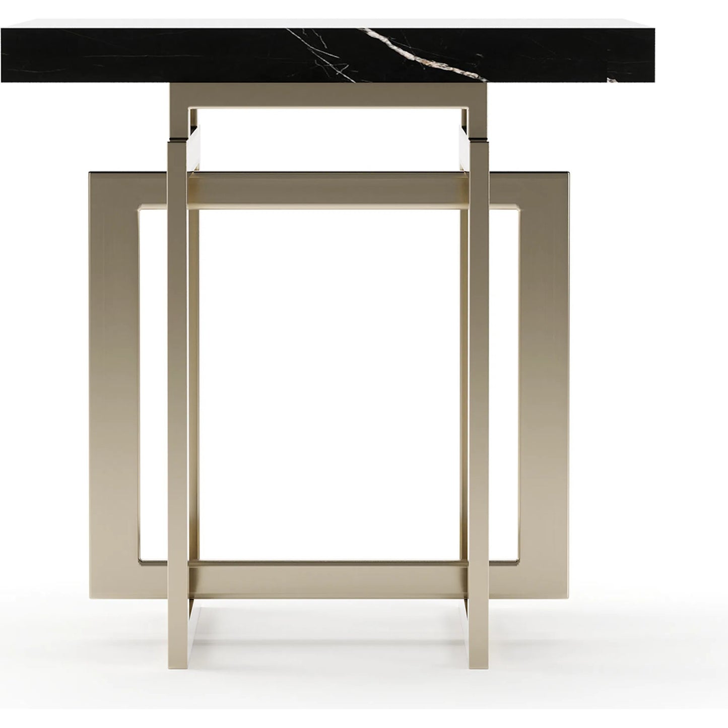 001 SI-2462355 | Additional Silo | Wish You Were Here Square Side Table by Caracole in black marble, gold and whisper of gold. Made from marble in a modern style.
