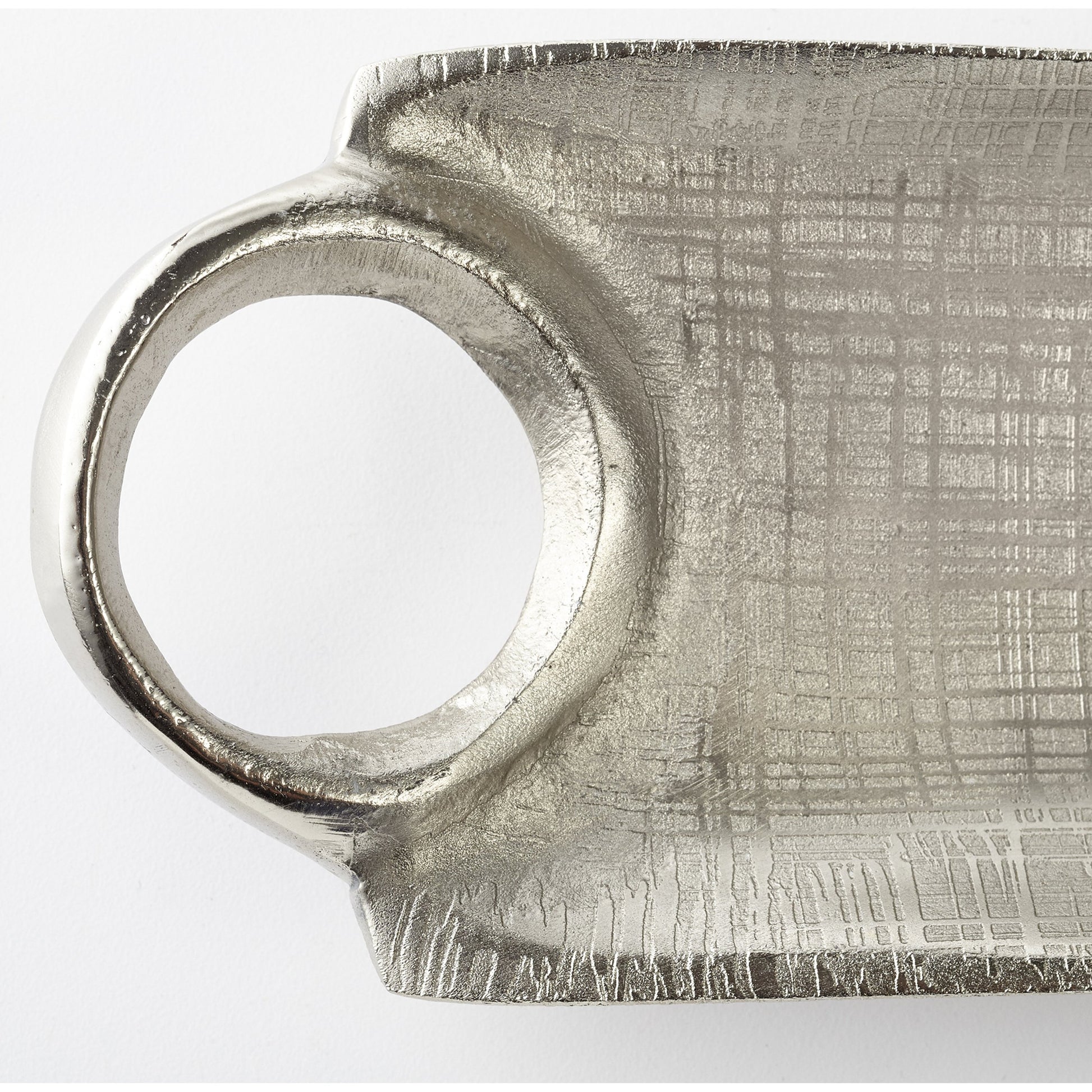 Katerina Tray by Cyan Design in textured nickel. Made from aluminum in a transitional style.