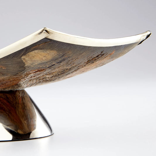 Vector Tray by Cyan Design in horn, silver. Made from horn, aluminum in a modern style.