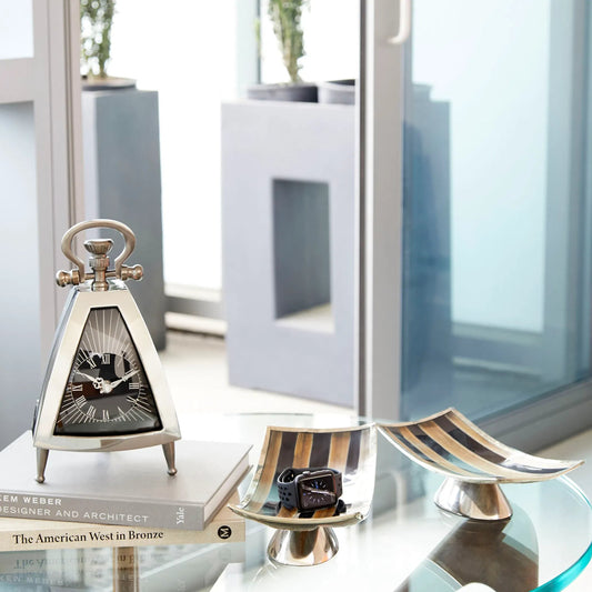 Vector Tray by Cyan Design in horn, silver. Made from horn, aluminum in a modern style.