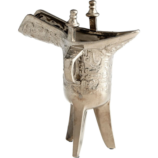 Darin Vase by Cyan Design in polished pewter. Made from ceramic in a modern style.