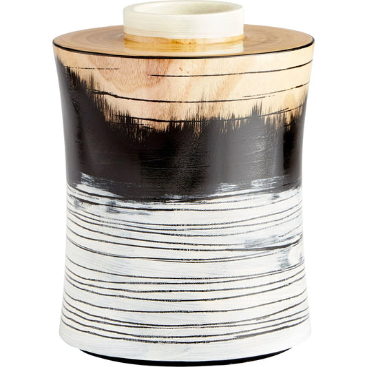 Snow Flake Vase by Cyan Design in black, white, walnut. Made from wood in a eclectic & global style.