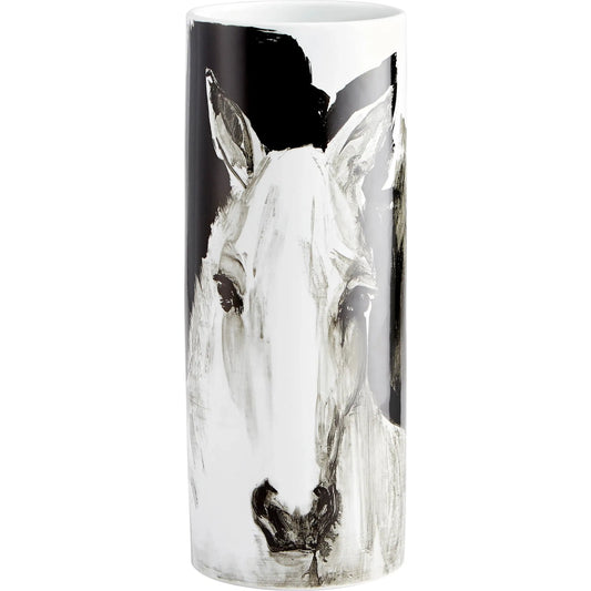Spirit Vase by Cyan Design in black, white. Made from ceramic in a rustic style.