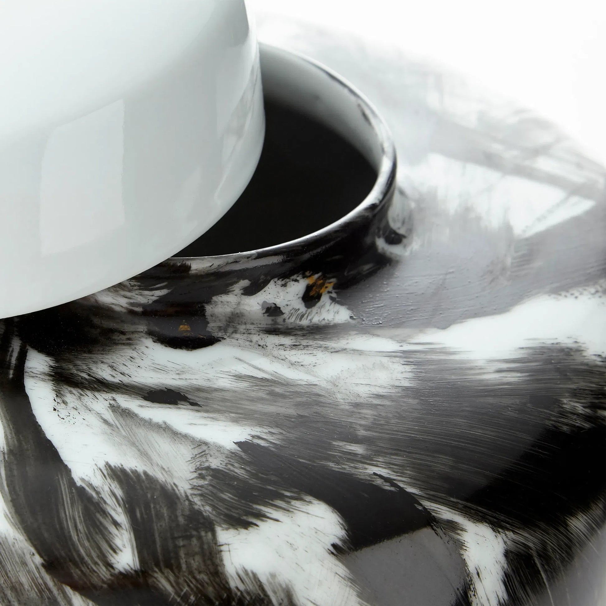 Pollock Container by Cyan Design in black, white. Made from ceramic in a modern style.