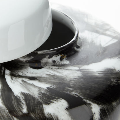 Pollock Container by Cyan Design in black, white. Made from ceramic in a modern style.