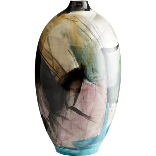 Carmen Vase #2 by Cyan Design in multi colored blue. Made from ceramic in a modern style.