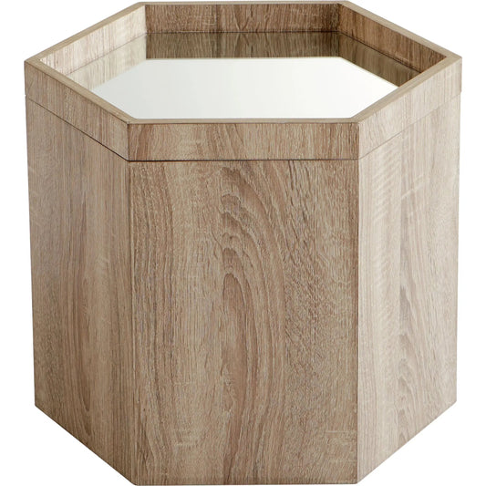 Honeycomb Tray Table by Cyan Design in oak veneer. Made from wood, mirrored glass in a coastal style.
