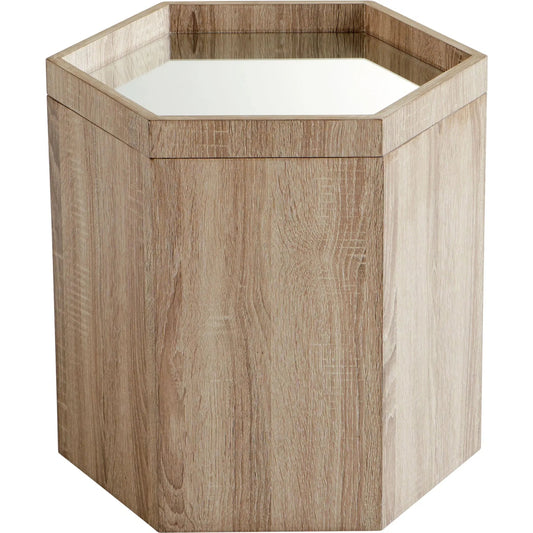 Honeycomb Tray Table by Cyan Design in oak veneer. Made from wood, mirrored glass in a coastal style.