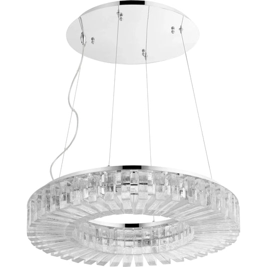 Kallick Pendant Round by Cyan Design in polished nickel. Made from glass, metal in a transitional style.