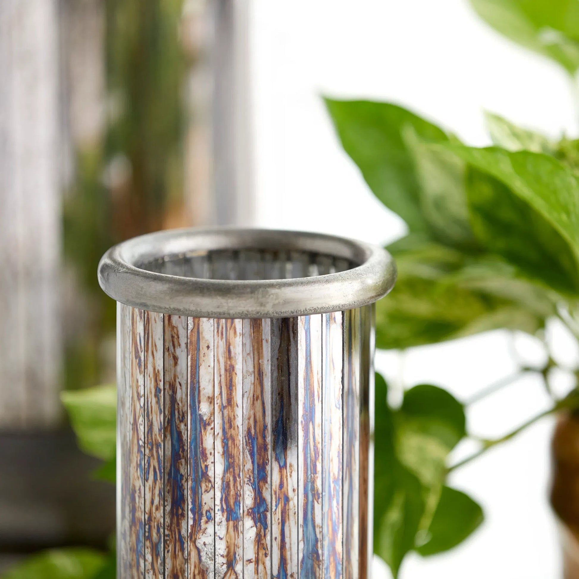Kensington Vase by Cyan Design in nickel. Made from aluminum, glass in a transitional style.