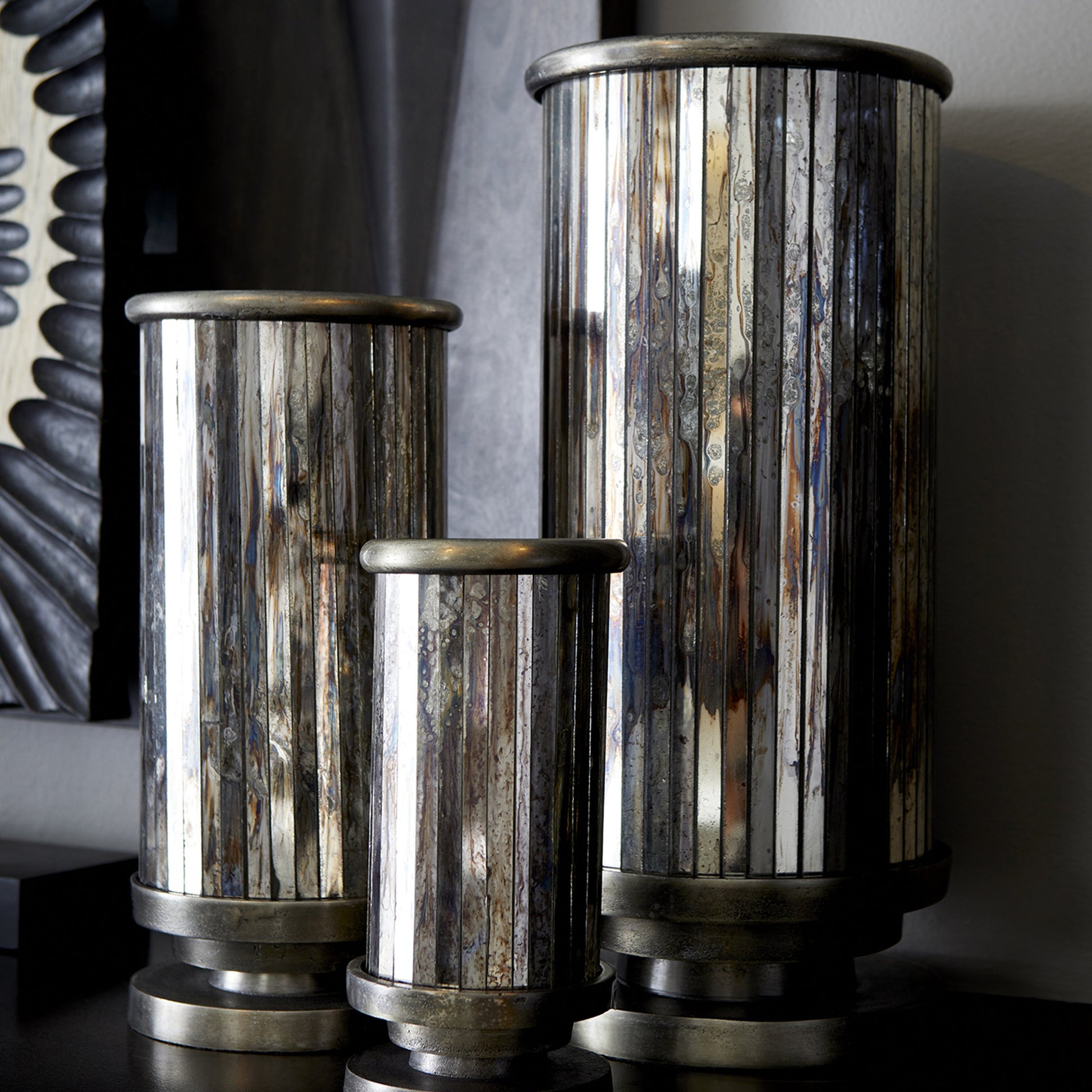 Kensington Vase by Cyan Design in nickel. Made from aluminum, glass in a transitional style.