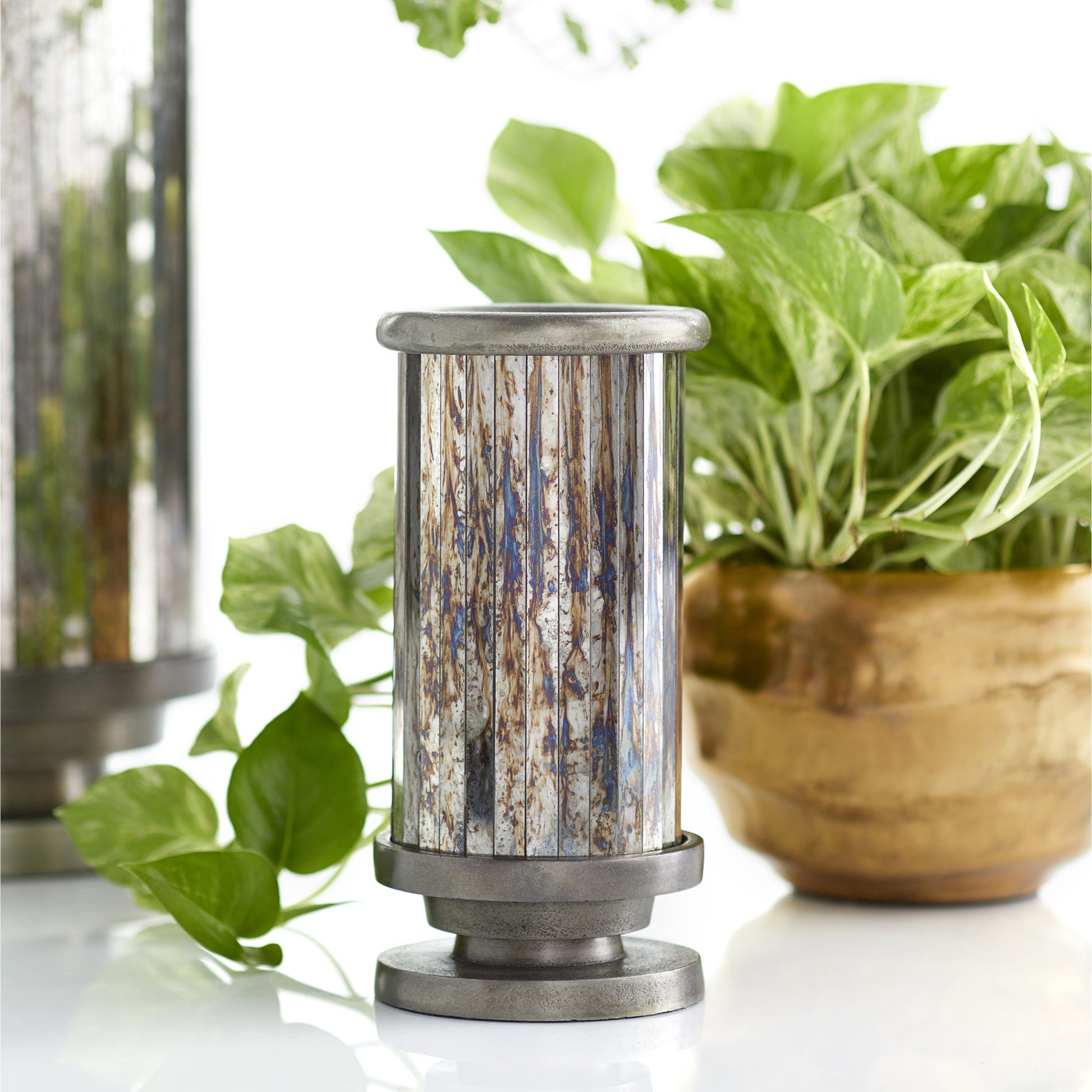 Kensington Vase by Cyan Design in nickel. Made from aluminum, glass in a transitional style.