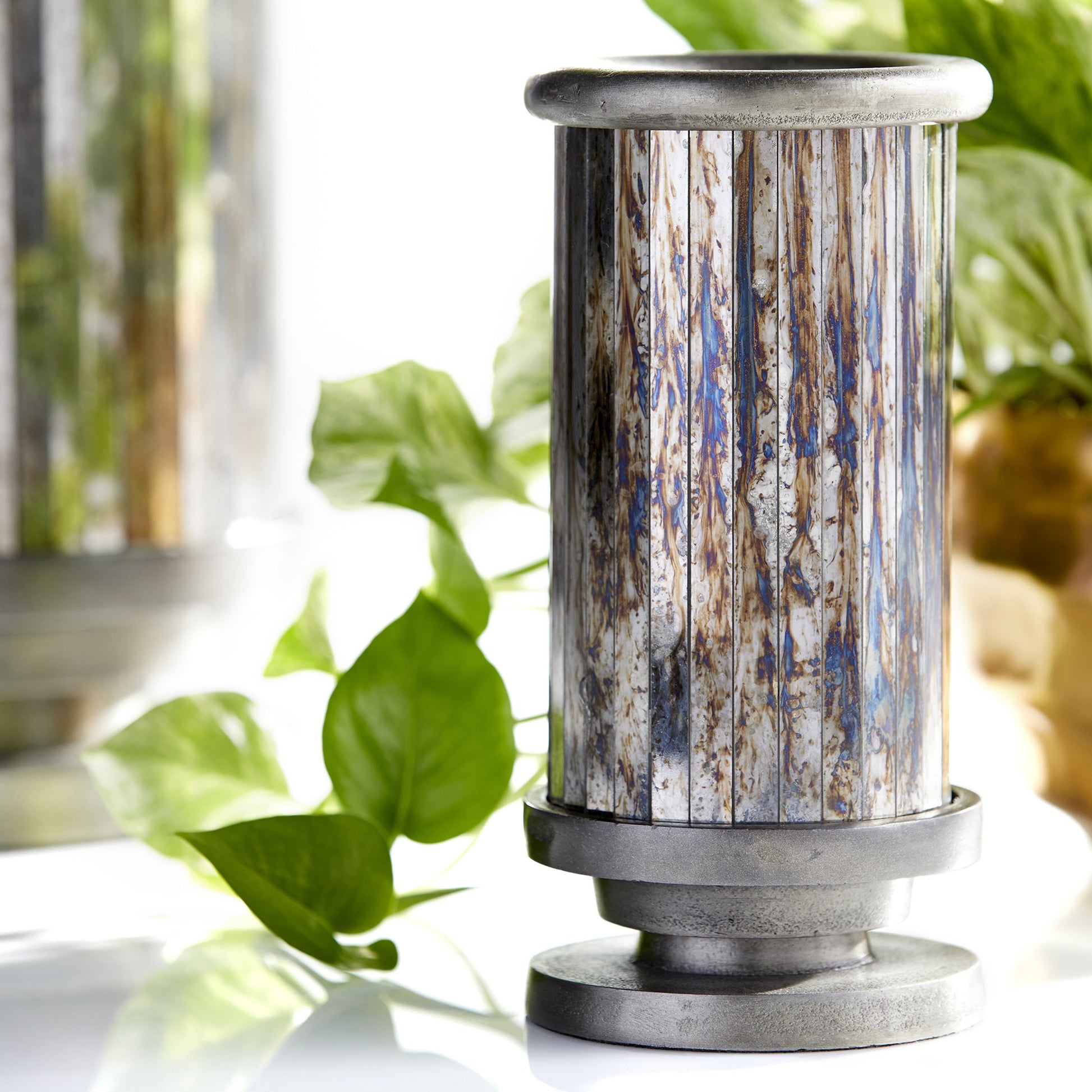 Kensington Vase by Cyan Design in nickel. Made from aluminum, glass in a transitional style.