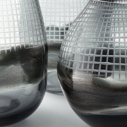 Axiom Vase by Cyan Design in clear, glitter gold. Made from glass in a modern style.