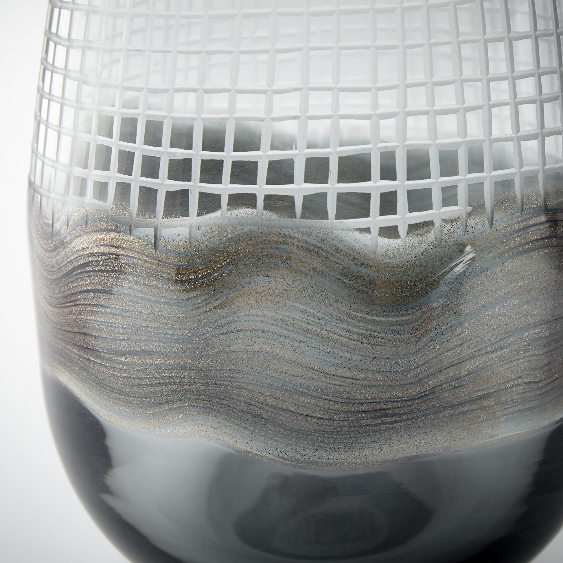 Axiom Vase by Cyan Design in clear, glitter gold. Made from glass in a modern style.