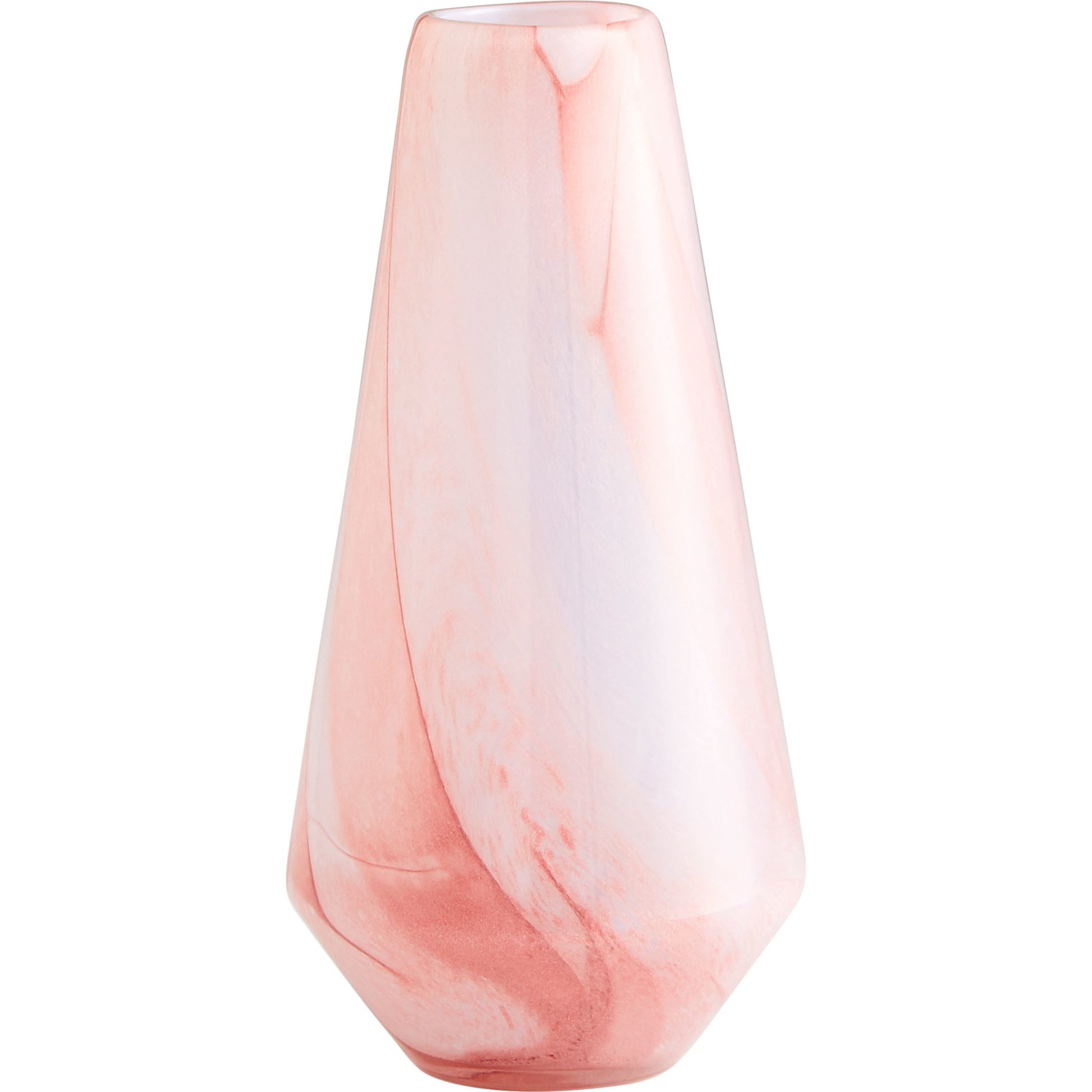 Atria Narrow Vase by Cyan Design in pink. Made from glass in a modern style.