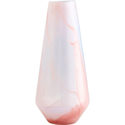 Atria Narrow Vase by Cyan Design in pink. Made from glass in a modern style.
