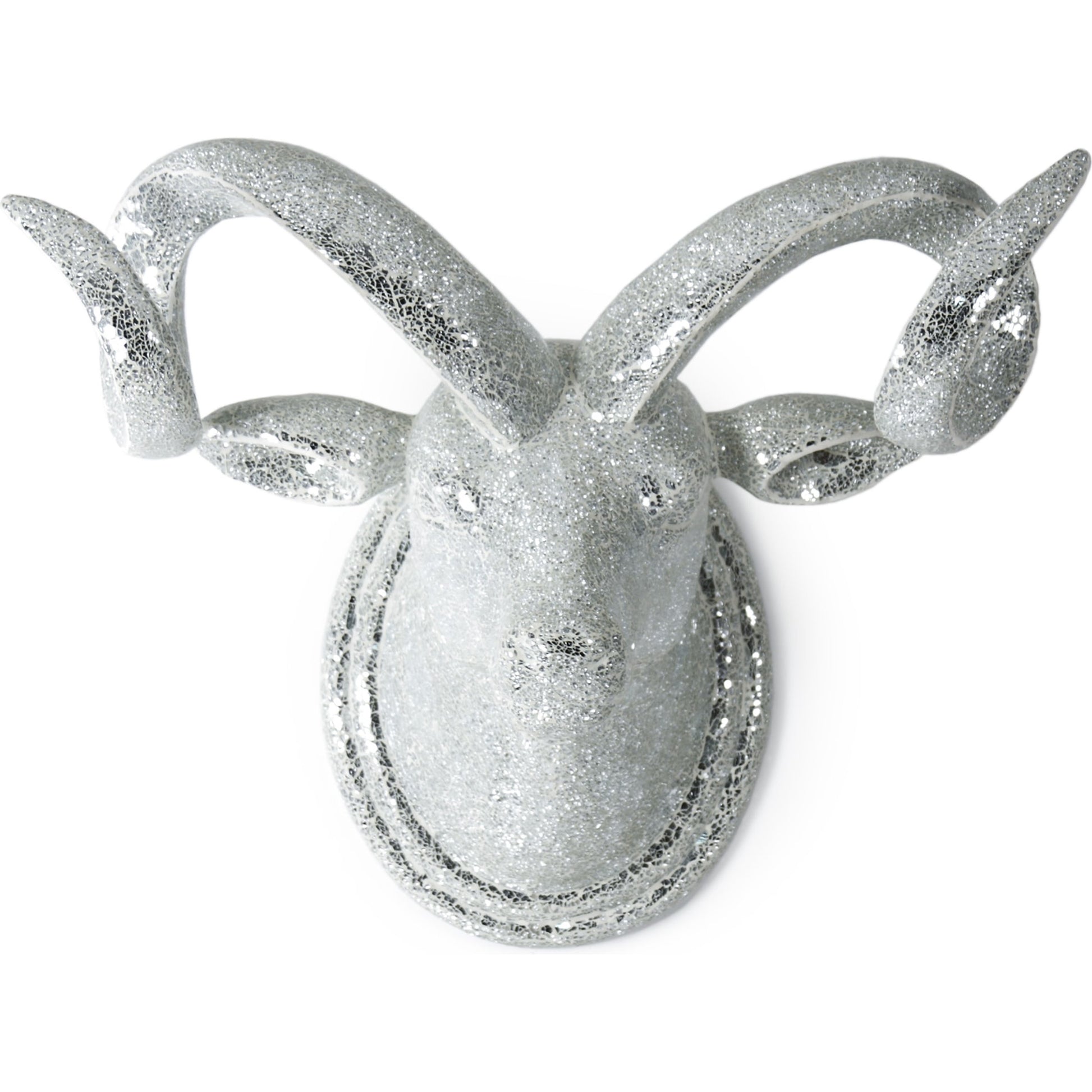 Bull Head Wall Art by Zentique in reflective and fiberglass. Made from fiberglass in a rustic style.