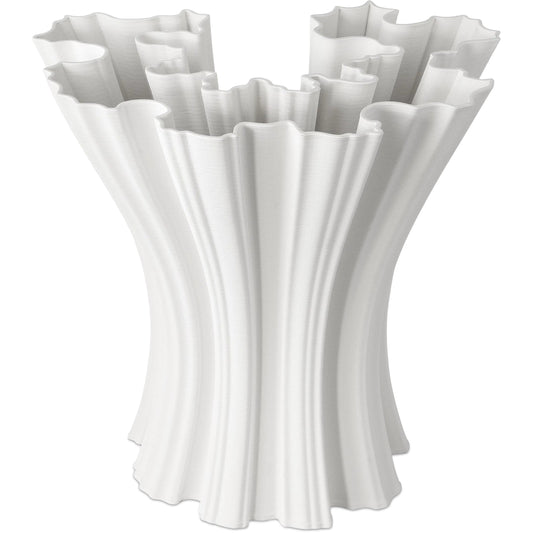 Godet Vase by Currey and Company in white. Made from porcelain in a unique style.