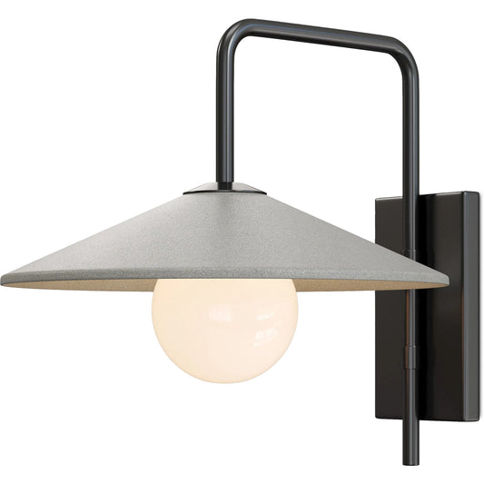 Bothy Outdoor Wall Sconce by Currey and Company in natural, black, frosted white. Made from concrete, metal, glass in a modern style.