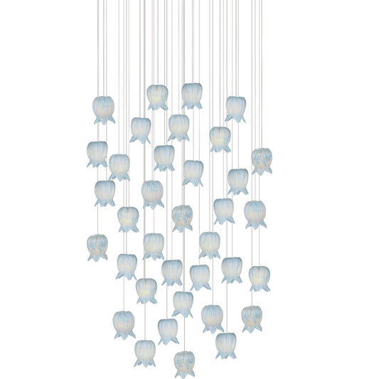Polpo 36-Light Multi-Drop Pendant by Currey and Company. Made from art glass, metal in a modern style.