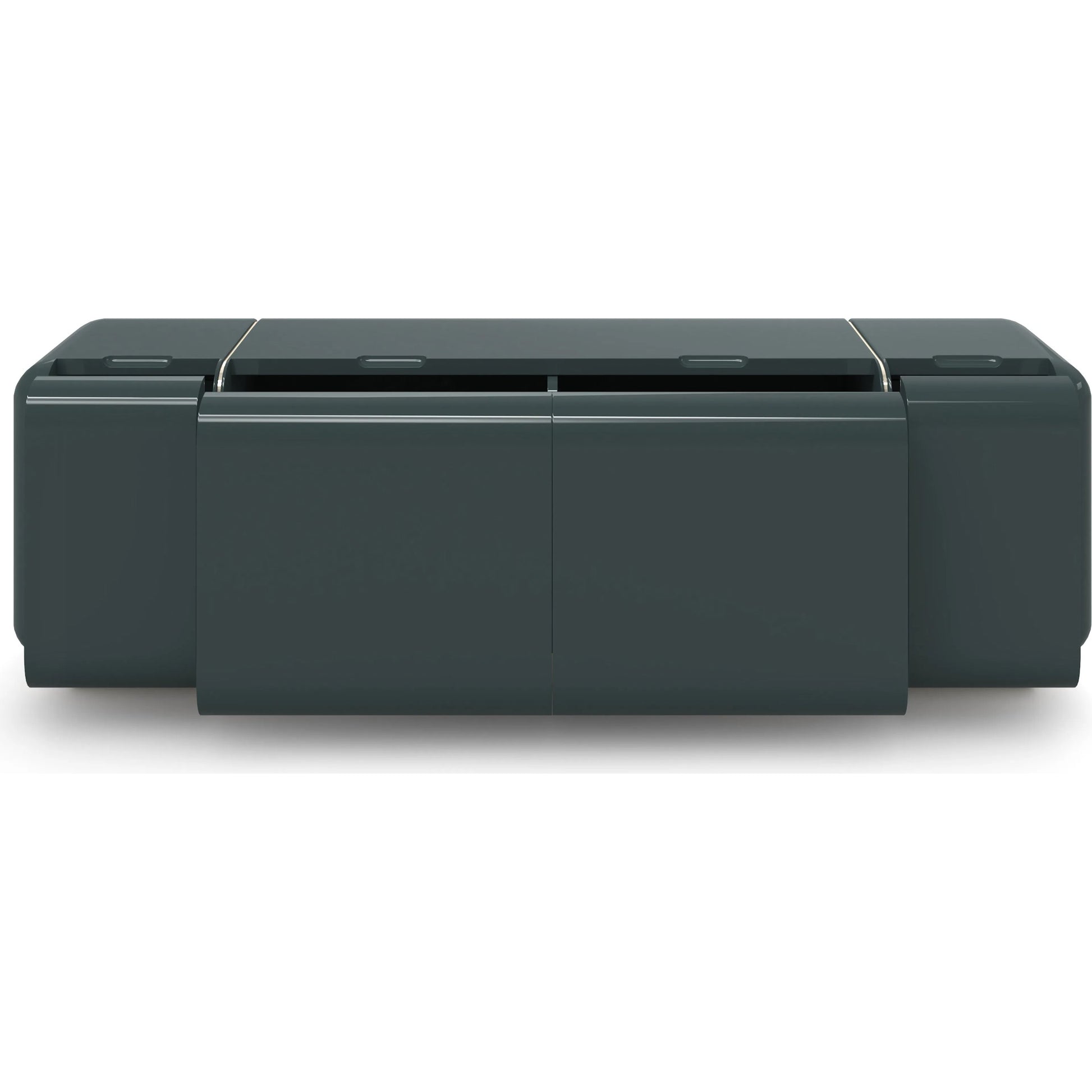 Gelee Media Sideboard by Caracole in apatite gloss, oracle, whisper of gold. Made from unique in a eclectic & global style.