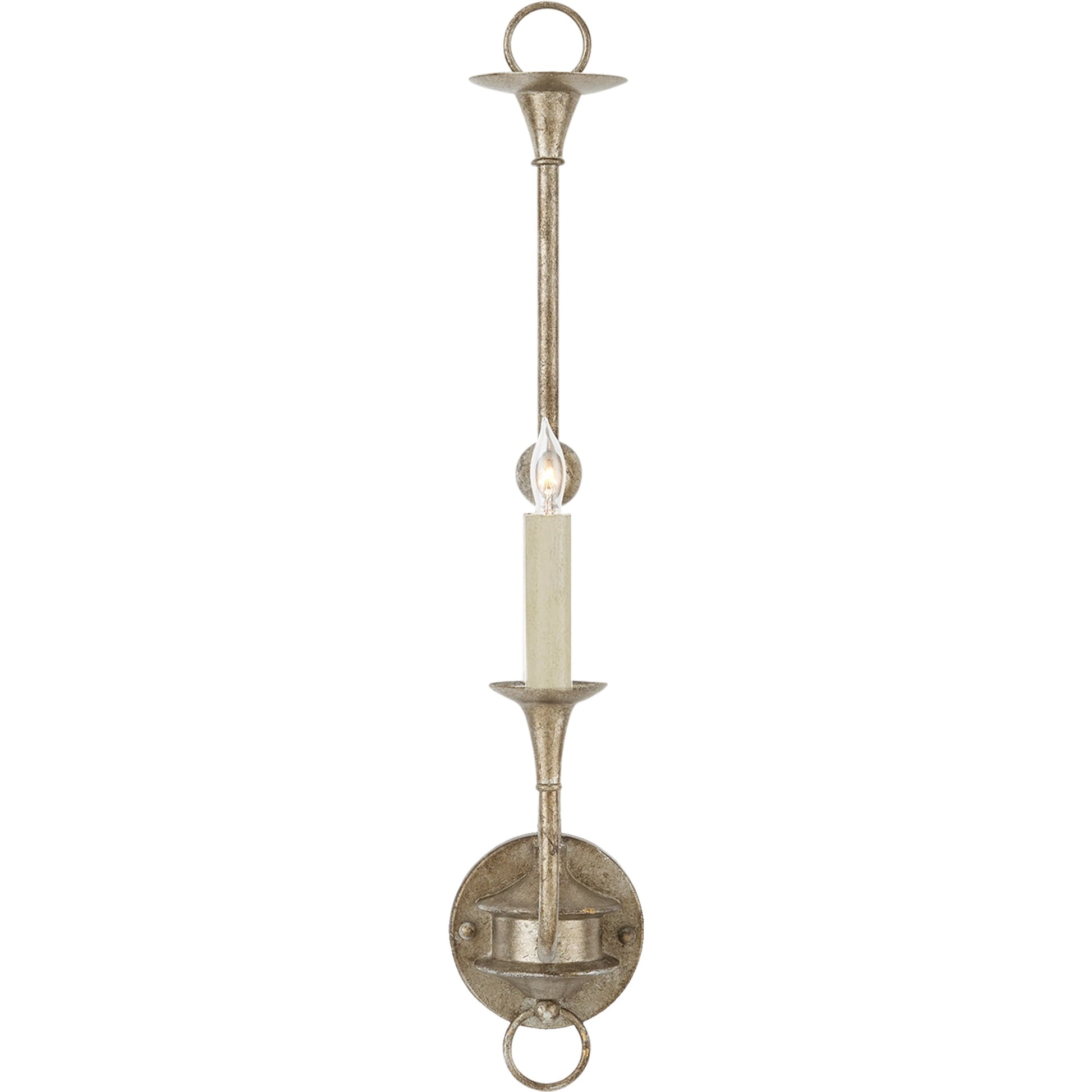 Nottaway Single Wall Sconce by Currey and Company. Made from wrought iron in a traditional style.