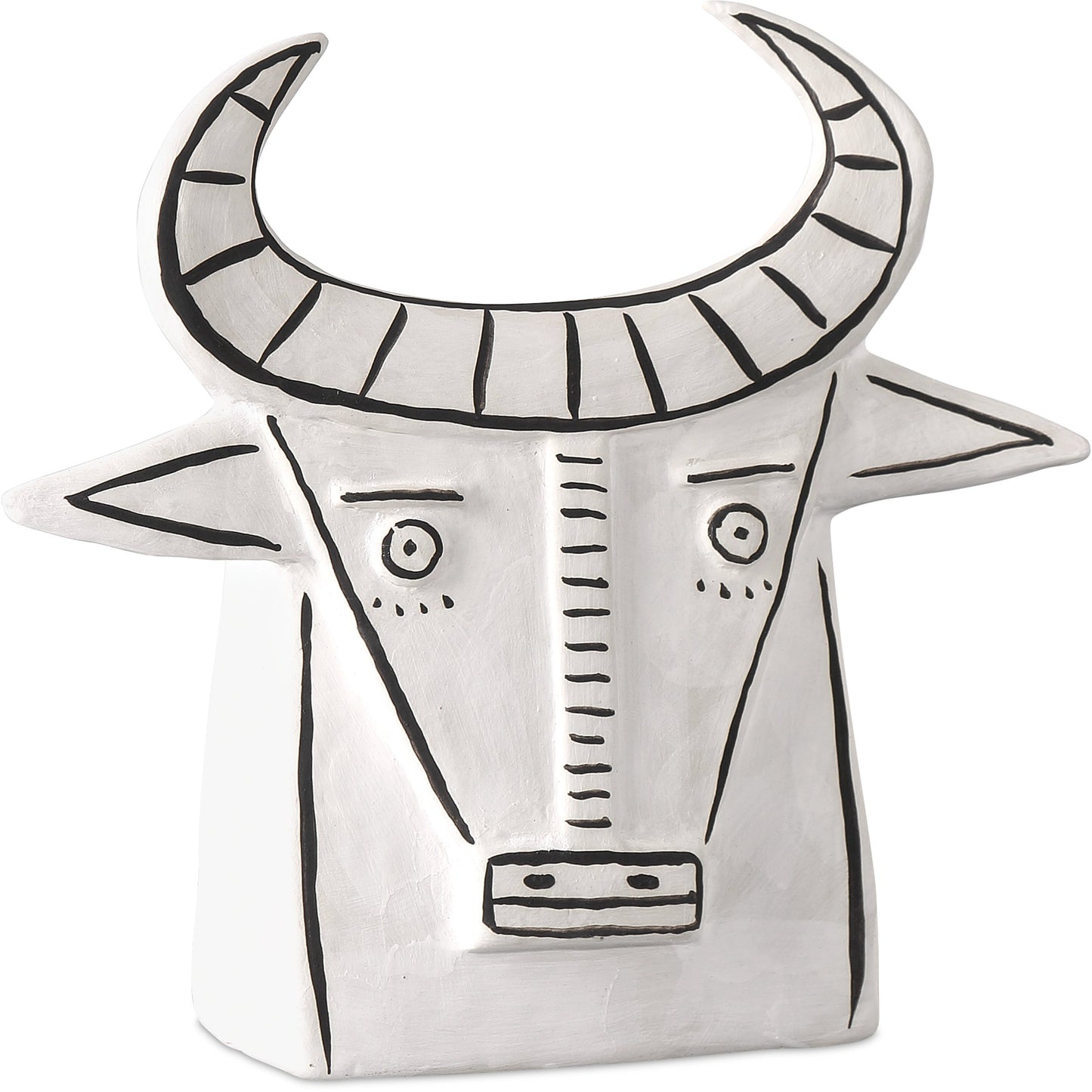 002 SI-2133941 | Additional Silo | Frank the Bull by Currey and Company in washed white, black. Made from porcelain in a eclectic & global style.