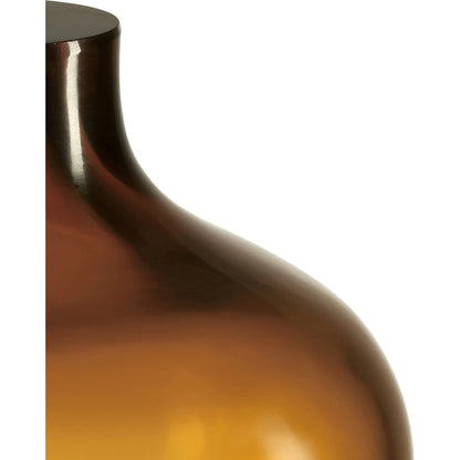 Gold Peking Maiping Vase by Currey and Company in amber. Made from glass in a modern style.