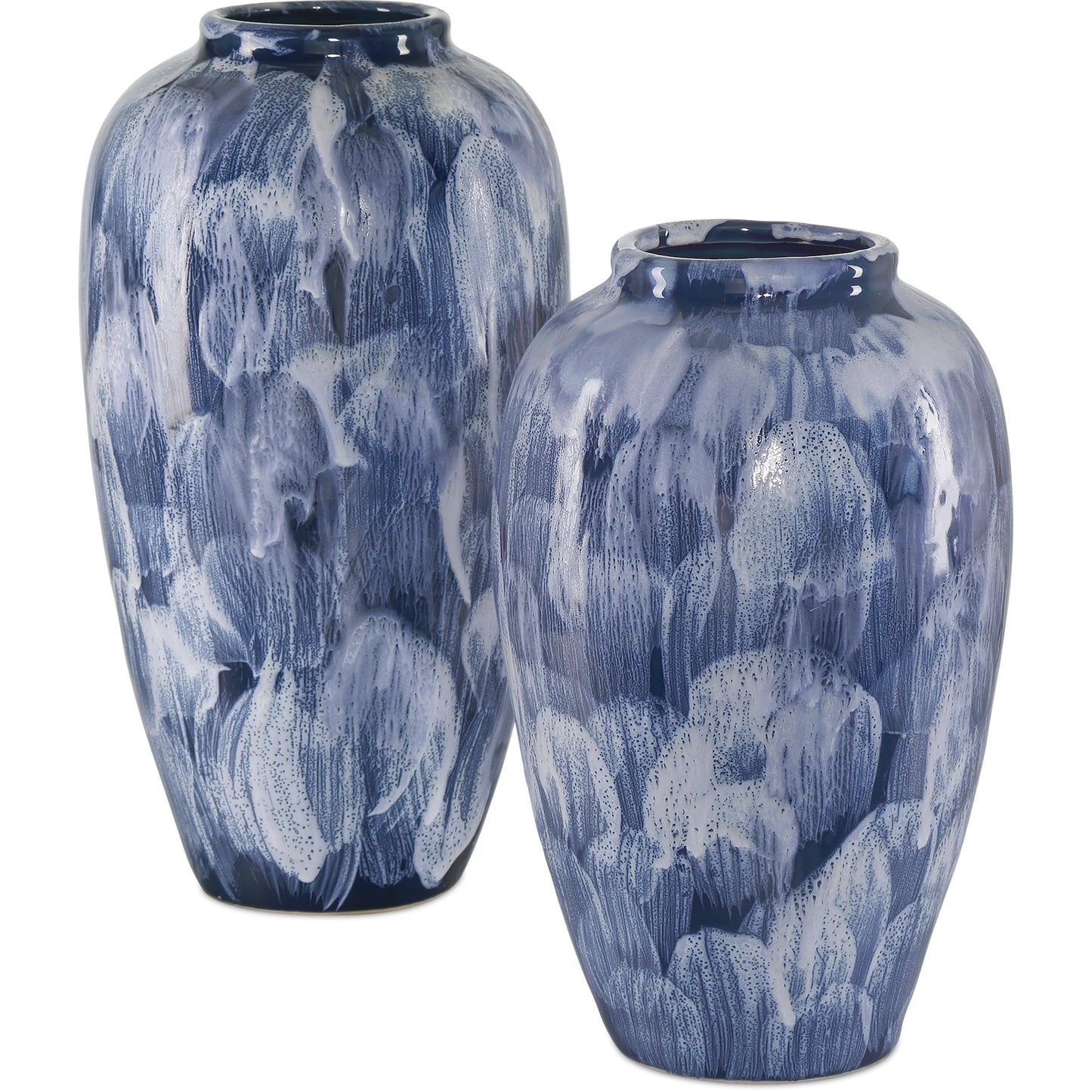 001 SI-2191801 | Primary Silo | Pallas Vase Set by Currey and Company in blue, white. Made from ceramic in a modern style.