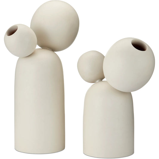 Ensemble Object Set by Currey and Company in ivory. Made from wood in a unique style.
