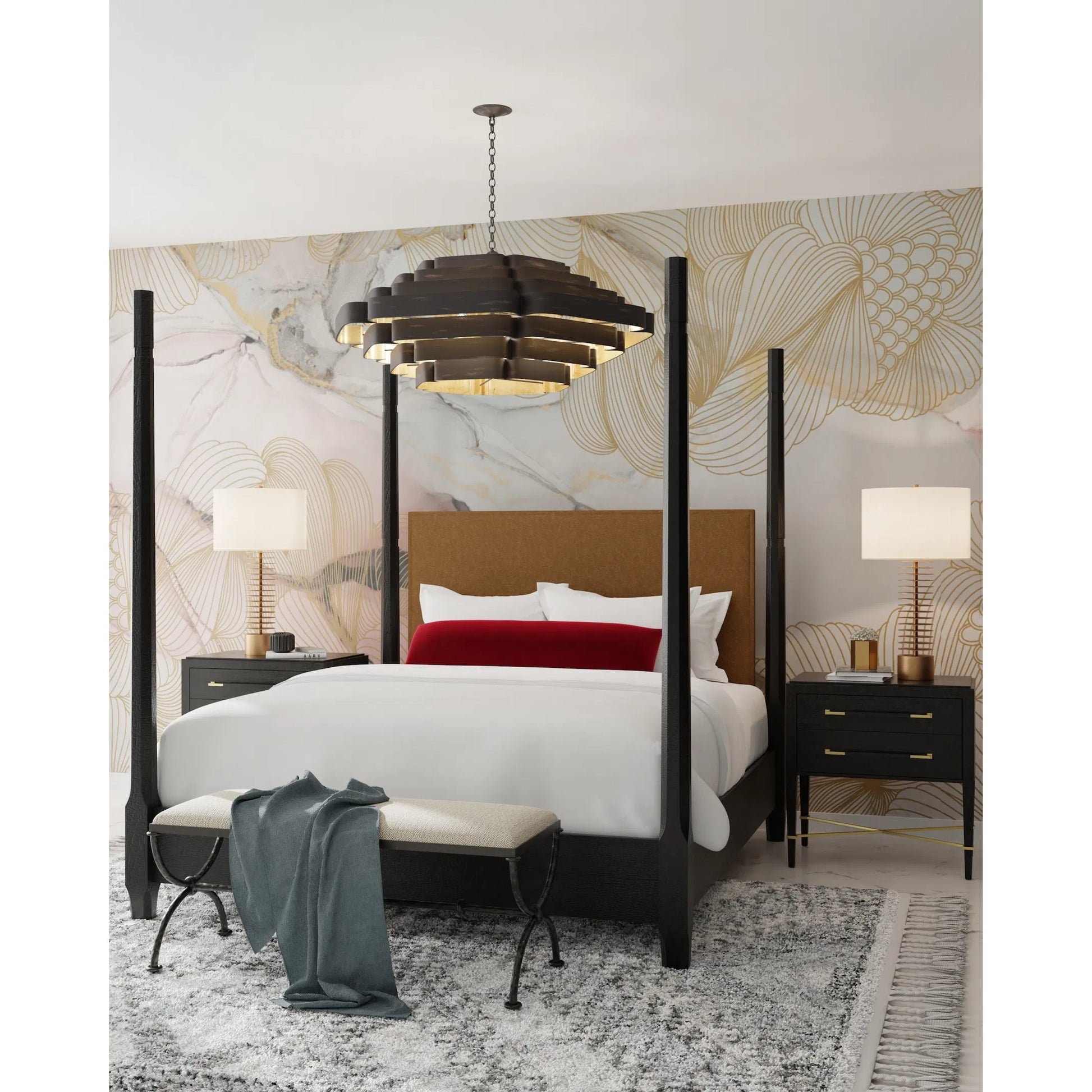 Walwyn Table Lamp by Currey and Company in painted antique brass. Made from metal in a modern style.