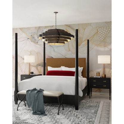 Walwyn Table Lamp by Currey and Company in painted antique brass. Made from metal in a modern style.