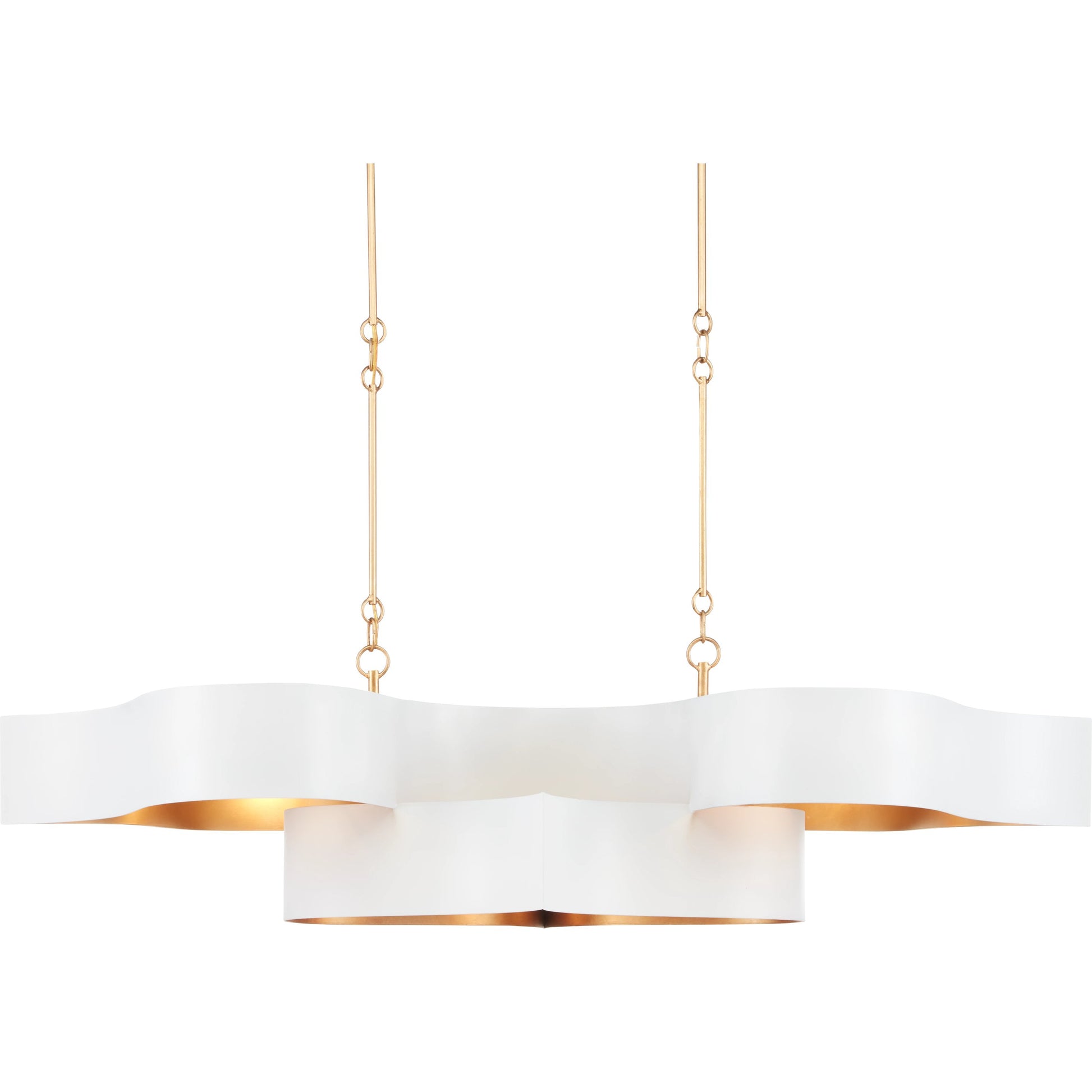 Grand Lotus Oval Chandelier by Currey and Company. Made from wrought iron in a modern style.
