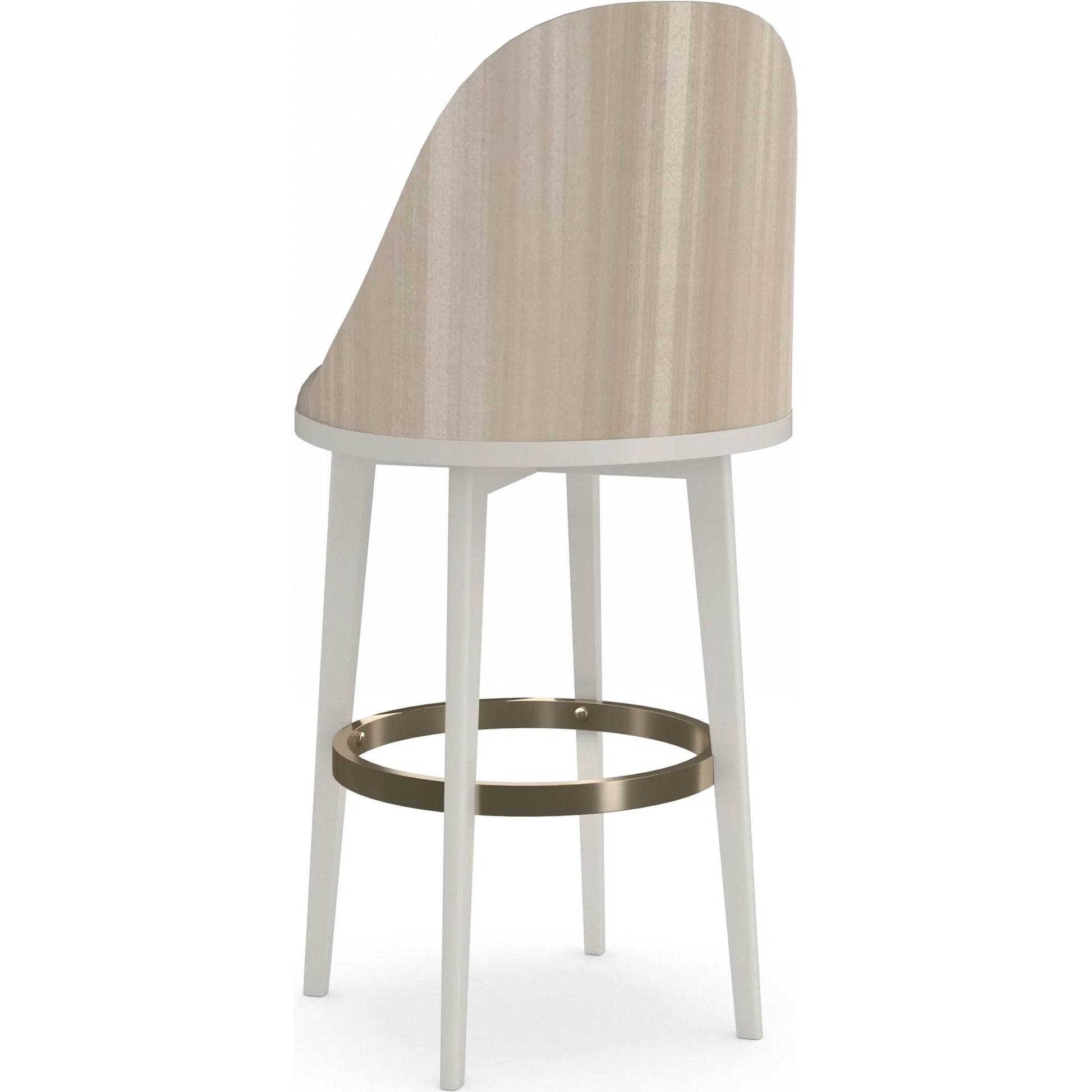 Another Round Bar Stool by Caracole. Made from birch in a transitional style.