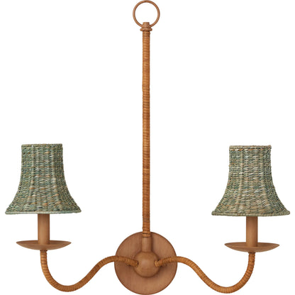 Bell Chandelier Shade by Currey and Company. Made from seagrass in a cottage & farmhouse style.
