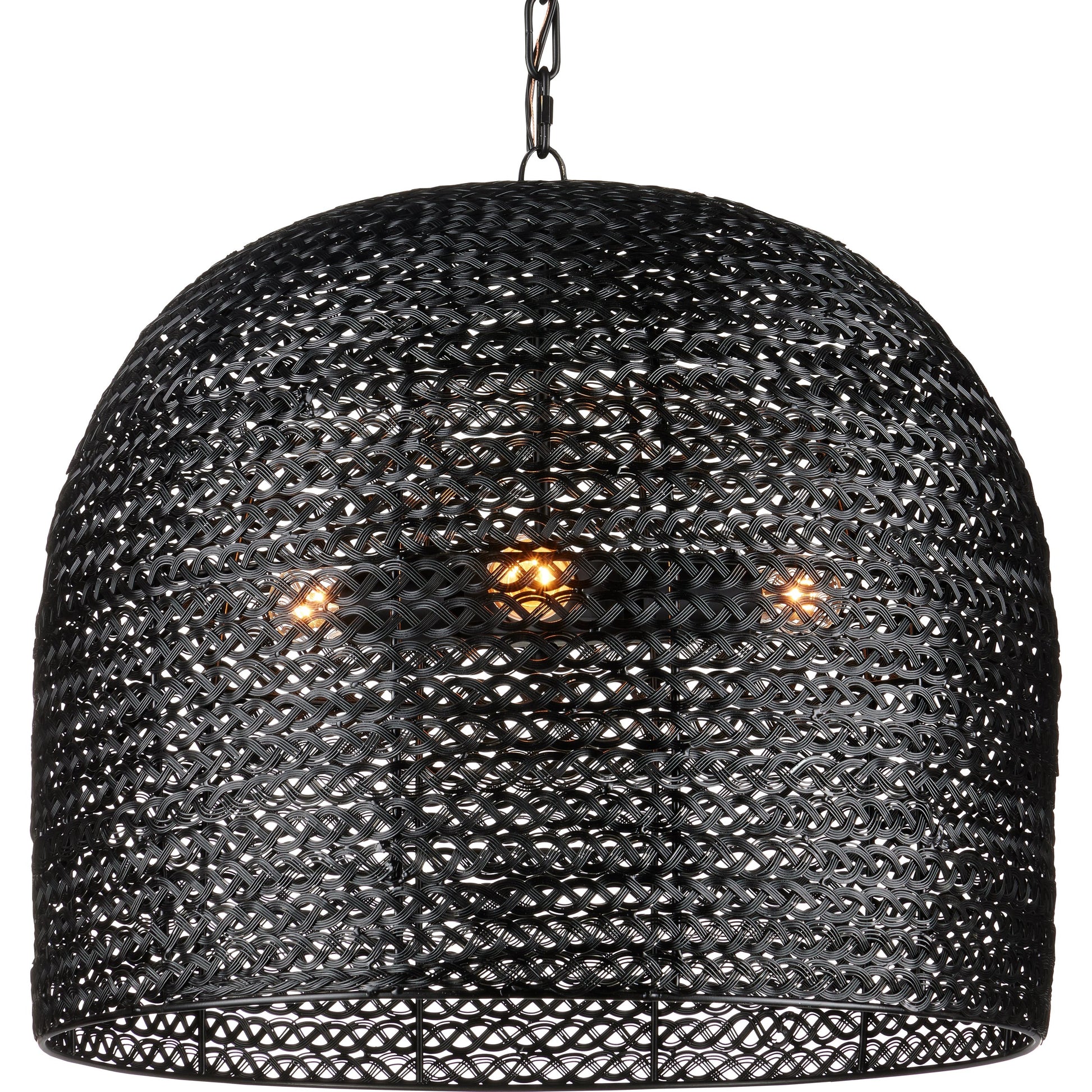 Piero Pendant by Currey and Company in satin black. Made from metal in a cottage & farmhouse style.