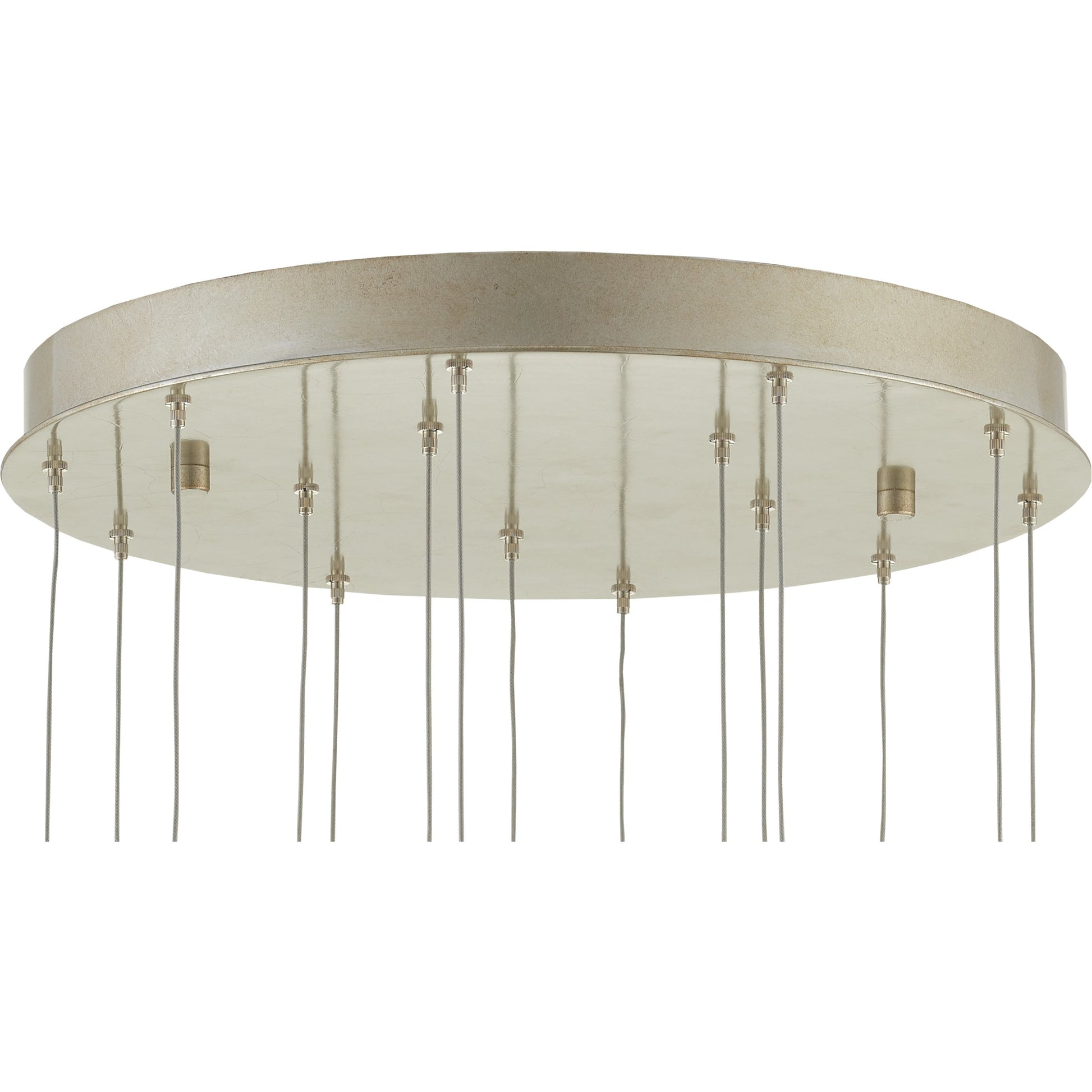 Crystal Bud Pendant by Currey and Company in painted silver, contemporary silver leaf. Made from crystal, wrought iron in a transitional style.