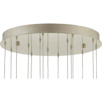 Crystal Bud Pendant by Currey and Company in painted silver, contemporary silver leaf. Made from crystal, wrought iron in a transitional style.