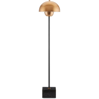 La Rue Table Lamp by Currey and Company in brushed brass, black. Made from metal, marble in a modern style.
