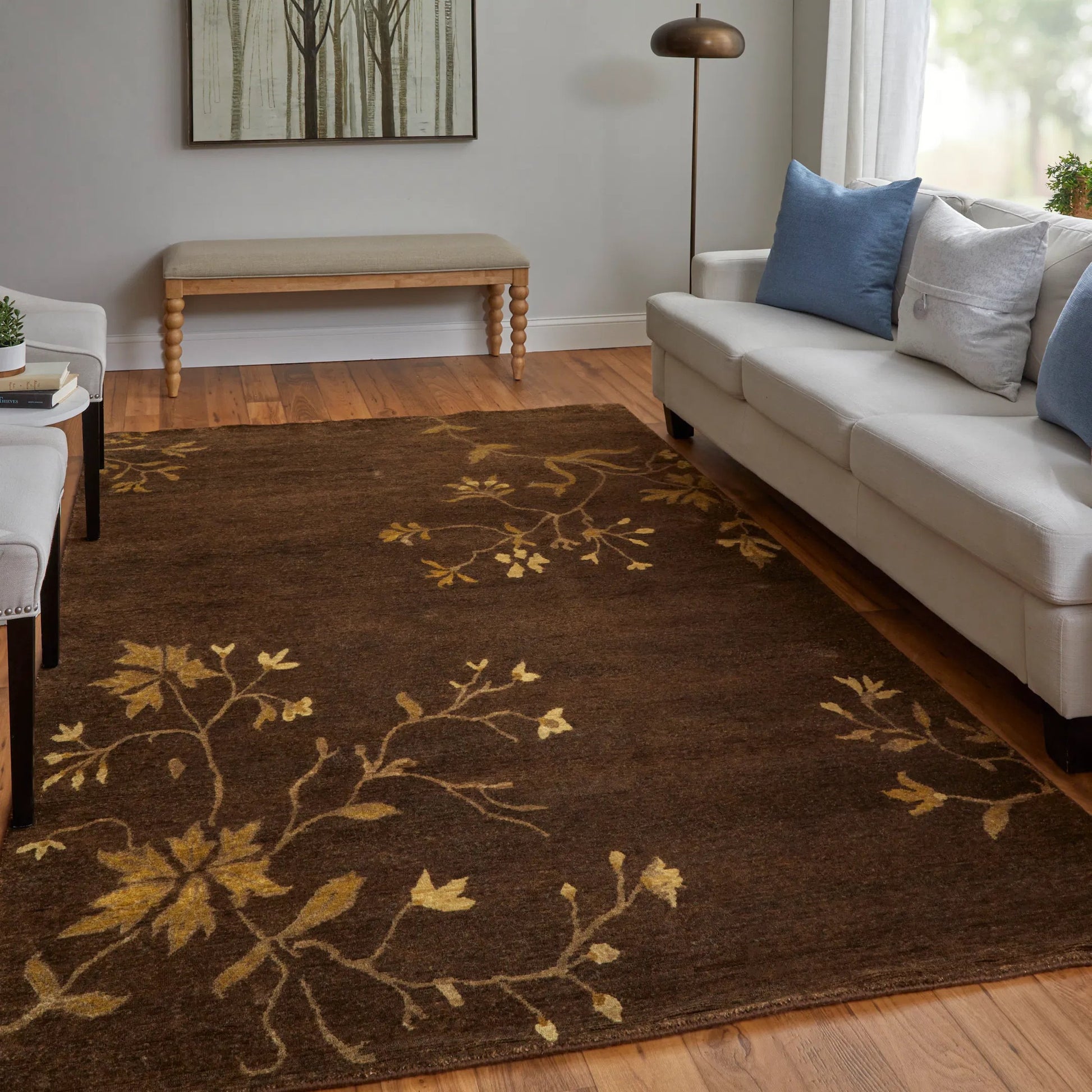 Cordonnet Transitional & Botanical Rug - 7151F by Feizy. Made from wool in a unique style.